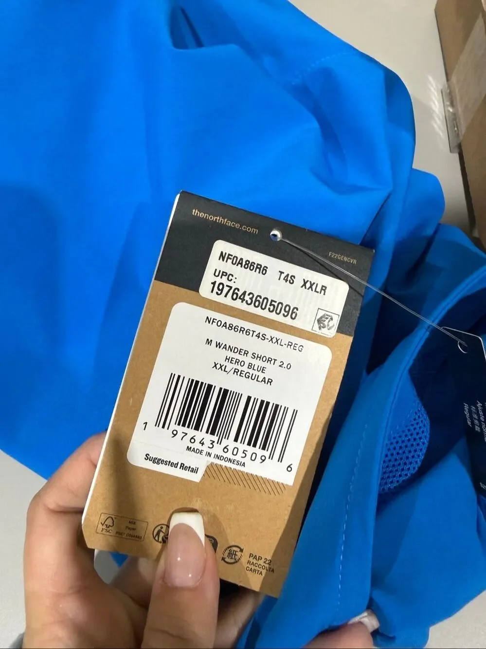 The North Face Wander 2.0 Water-Repellent Trail Hike Shorts Hero Blue XXL